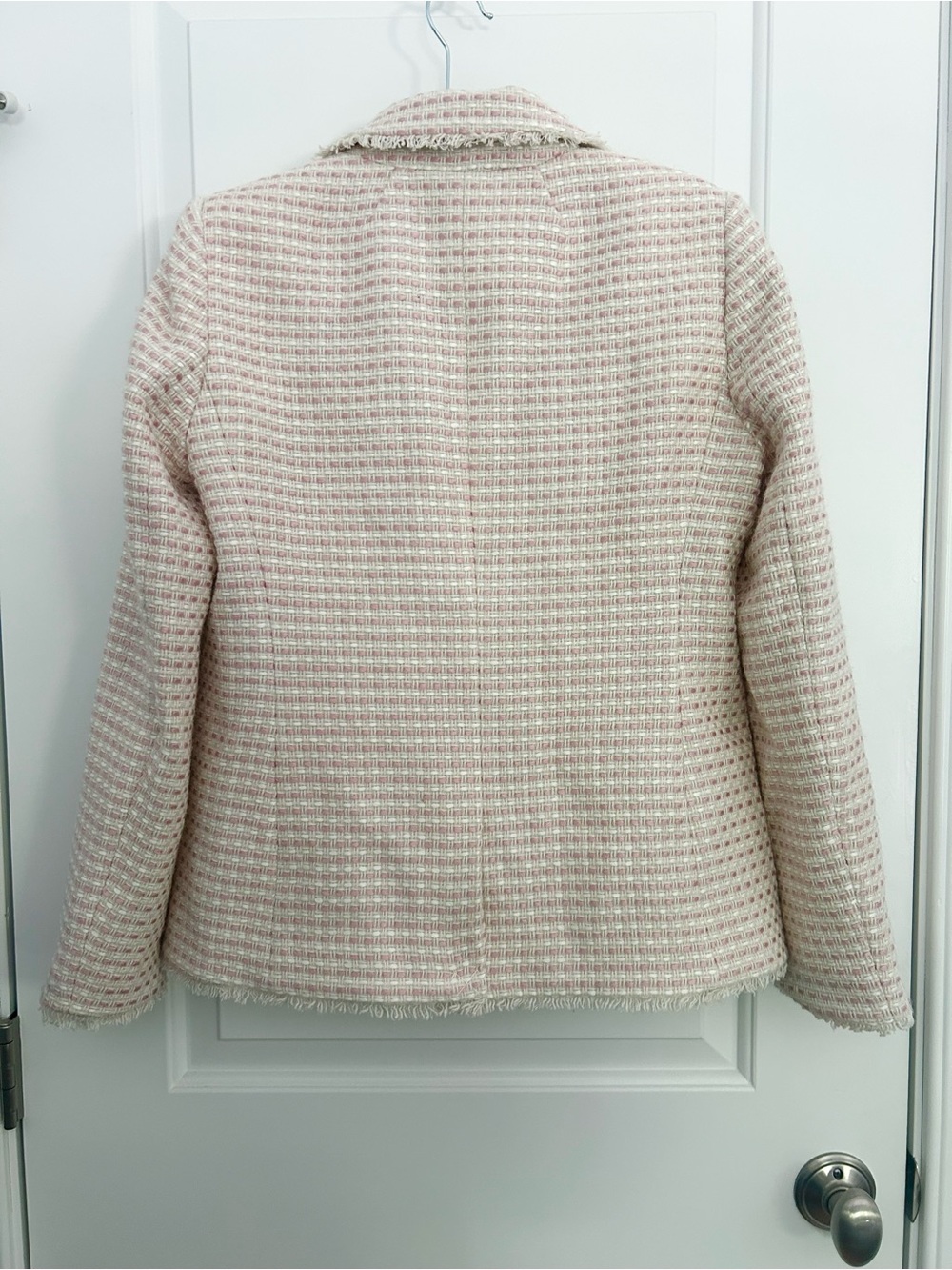 Elie Tahari Wool Blend Tweed One Button Nora Blazer in Light Pink - Picture 11 of 12